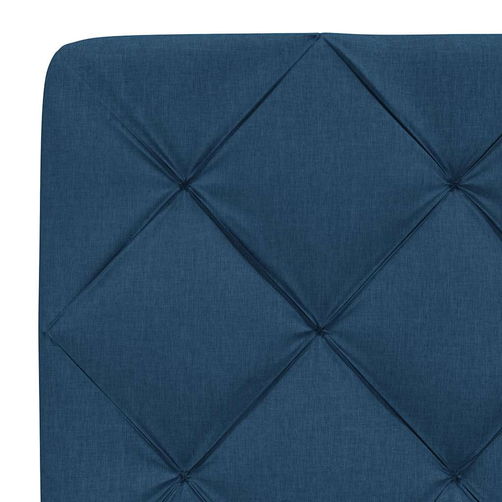 Cama con colchón de tela azul 160x200 cm