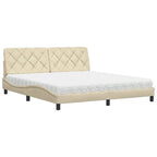 Cama con colchón de tela color crema 180x200 cm