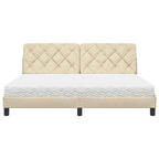 Cama con colchón de tela color crema 180x200 cm