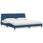 Cama con colchón de tela azul 160x200 cm
