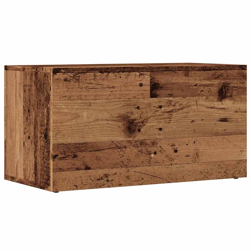 Caja de almacenaje madera de ingeniería envejecida 69,5x34x36cm