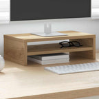Soporte mesa pantalla madera ingeniería roble 42x24x13 cm