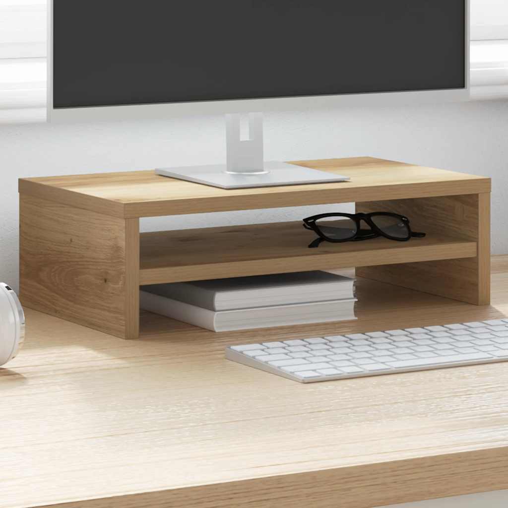 Soporte mesa pantalla madera ingeniería roble 42x24x13 cm