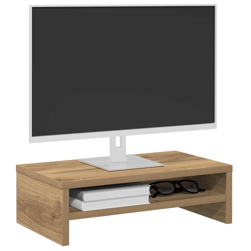 Soporte mesa pantalla madera ingeniería roble 42x24x13 cm