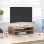 Soporte mesa pantalla madera ingeniería roble 42x24x13 cm