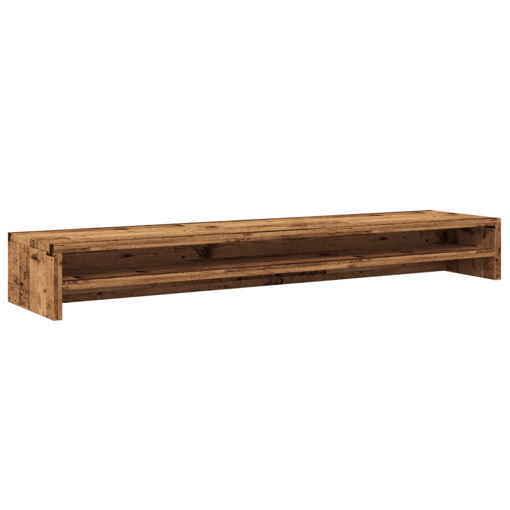 Soporte mesa pantalla madera ingeniería envejecida 100x24x13 cm