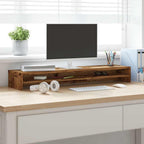 Soporte mesa pantalla madera ingeniería envejecida 100x24x13 cm
