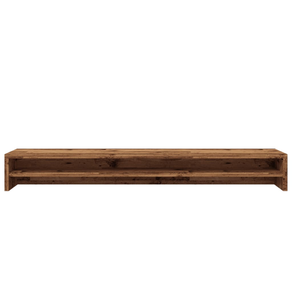 Soporte mesa pantalla madera ingeniería envejecida 100x24x13 cm