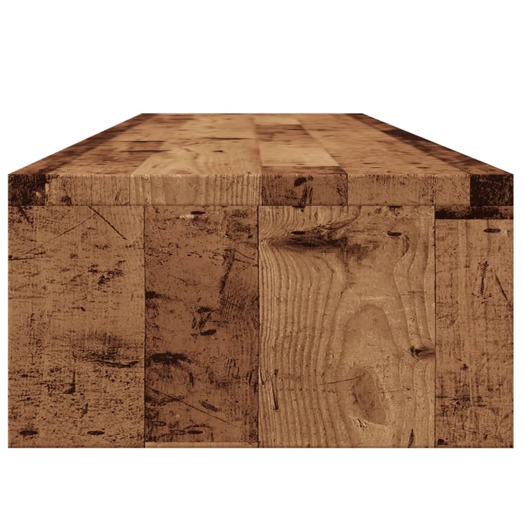 Soporte mesa pantalla madera ingeniería envejecida 100x24x13 cm