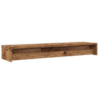 Soporte mesa pantalla madera ingeniería envejecida 100x24x13 cm