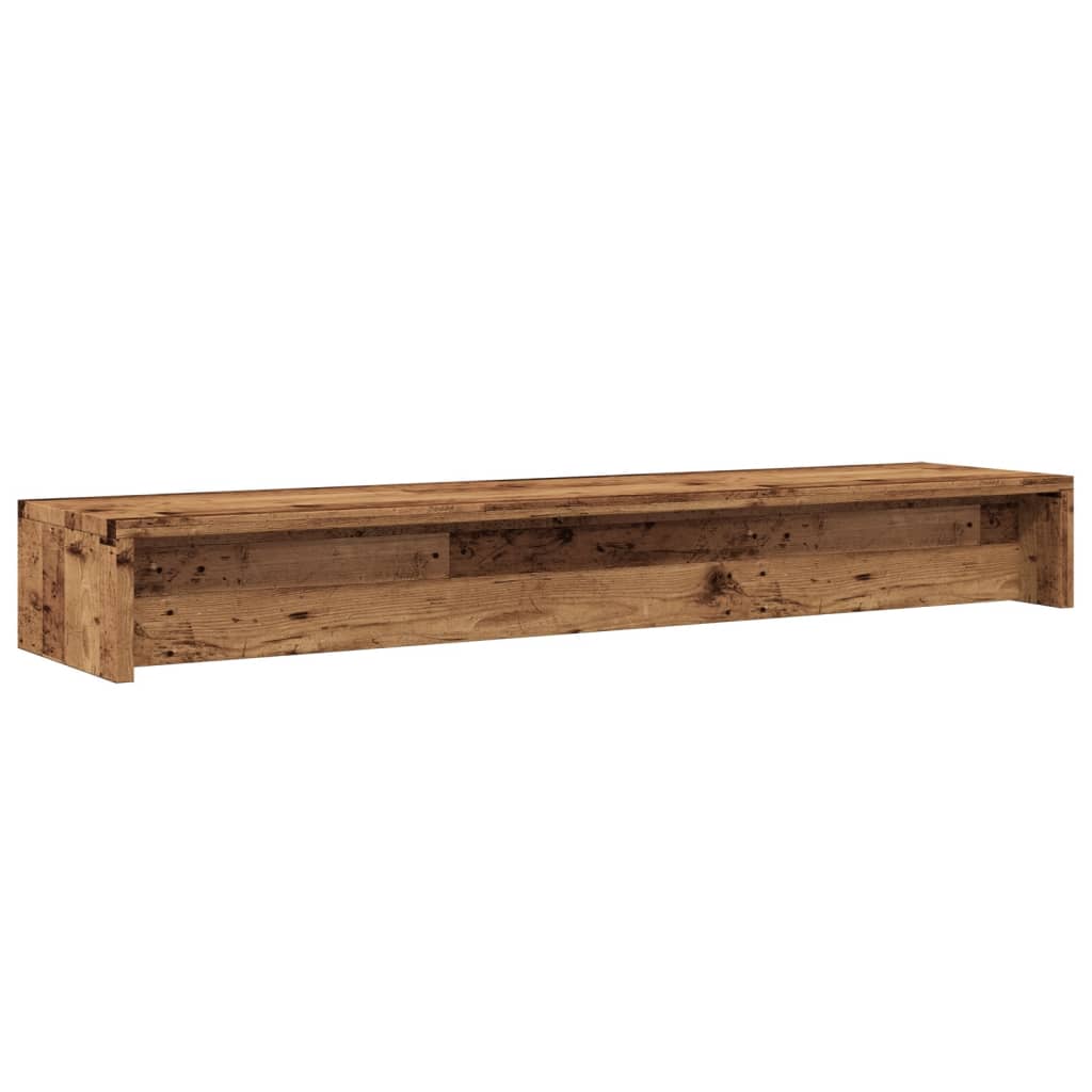 Soporte mesa pantalla madera ingeniería envejecida 100x24x13 cm