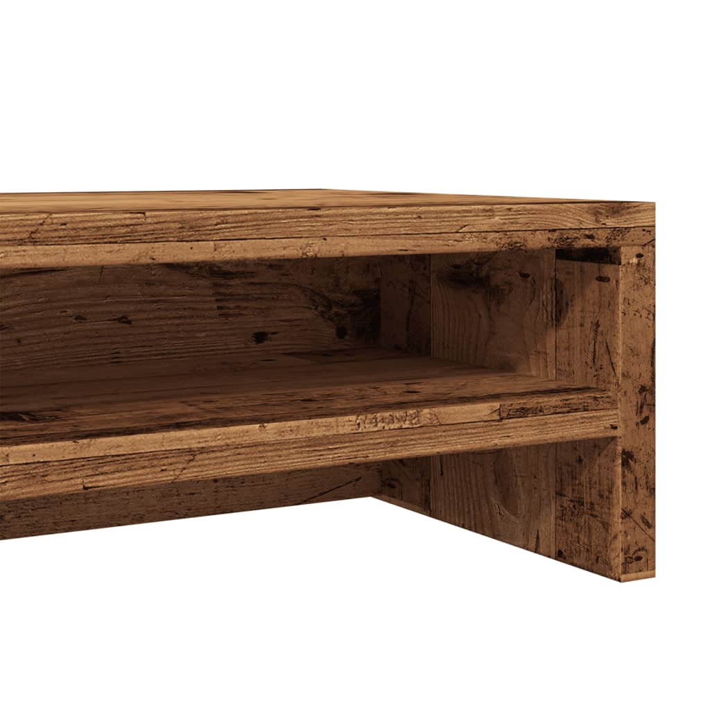 Soporte mesa pantalla madera ingeniería envejecida 100x24x13 cm