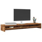 Soporte mesa pantalla madera ingeniería envejecida 100x24x13 cm