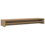 Soporte para monitor de roble artesanal, 100 x 24 x 13 cm, madera de ingeniería