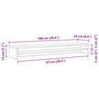 Soporte para monitor de roble artesanal, 100 x 24 x 13 cm, madera de ingeniería