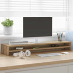 Soporte para monitor de roble artesanal, 100 x 24 x 13 cm, madera de ingeniería