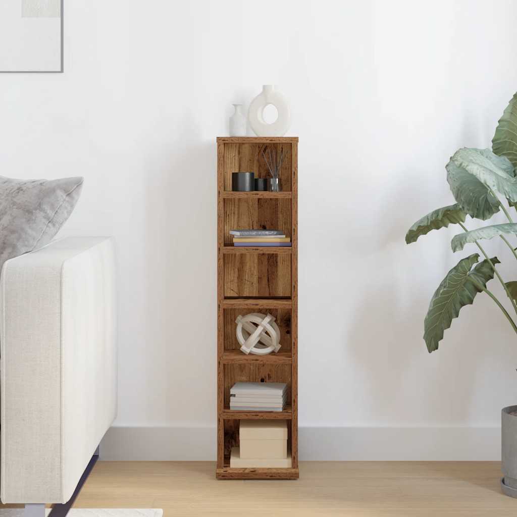Estantería para CDs de madera contrachapada madera envejecida