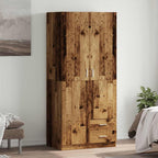 Armario de madera contrachapada blanco 100x50x200 cm