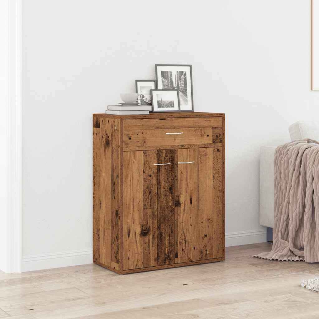 Aparador de madera contrachapada blanco 60x35x70 cm
