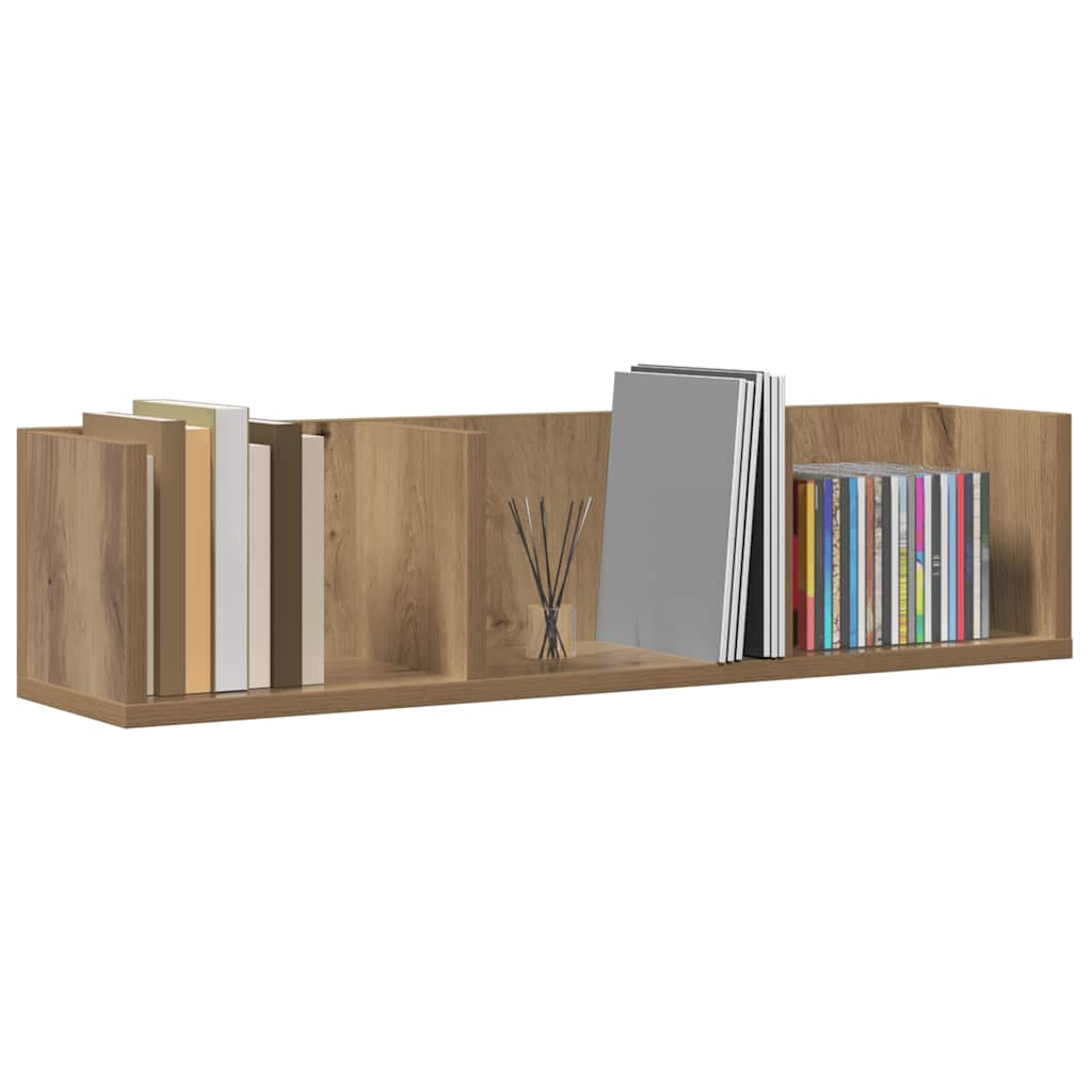 Estante de pared CD madera ingeniería roble artisan 75x18x18 cm