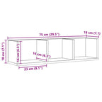 Estante de pared CD madera ingeniería roble artisan 75x18x18 cm