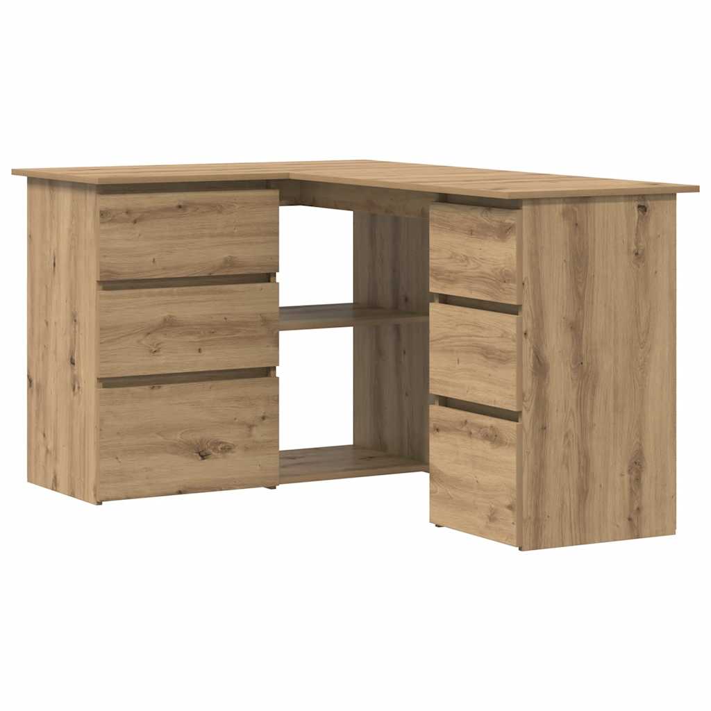 Escritorio de esquina madera contrachapada 145x100x76 cm