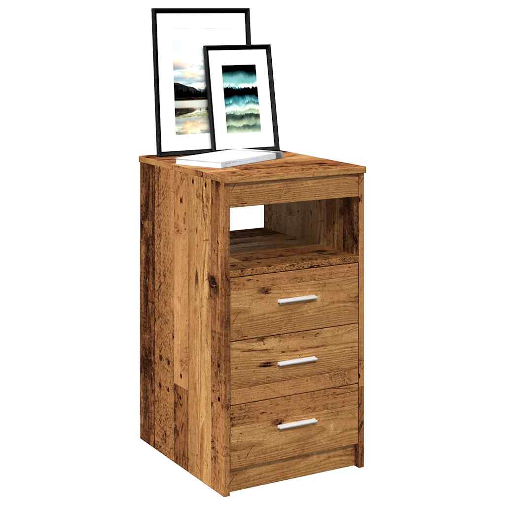 Cajonera de madera contrachapada madera vieja 40x50x76 cm