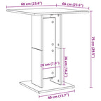 Mesa de bistró de madera de ingeniería envejecida 60x60x75 cm