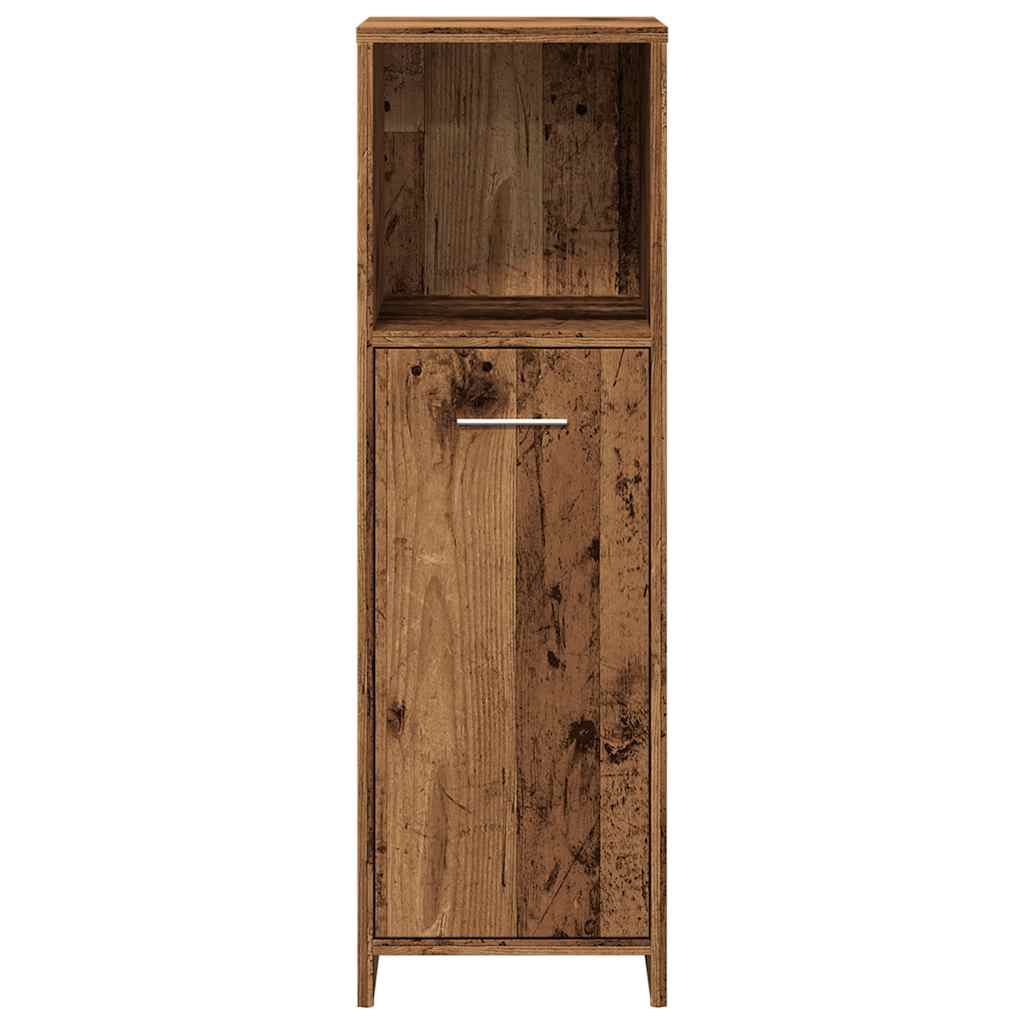 Armario de baño madera contrachapada envejecida 30x30x95 cm