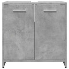 Armario lavabo baño madera ingeniería gris hormigón 60x33x60 cm