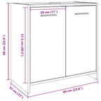 Armario lavabo baño madera ingeniería gris hormigón 60x33x60 cm