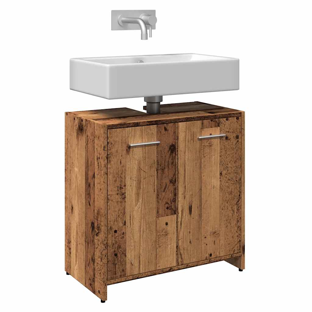 Armario lavabo baño madera ingeniería gris hormigón 60x33x60 cm