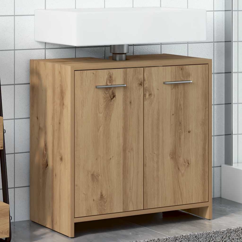 Armario lavabo baño madera ingeniería gris hormigón 60x33x60 cm