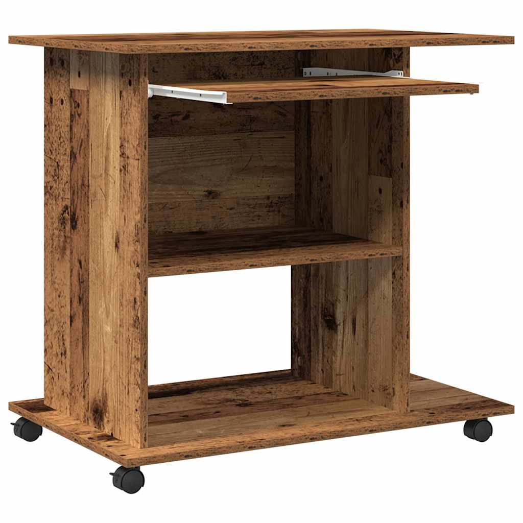 Mesa de ordenador madera contrachapada madera vieja 80x50x75 cm