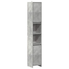 Armario baño madera contrachapada gris hormigón 30x30x183,5 cm