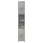 Armario baño madera contrachapada gris hormigón 30x30x183,5 cm