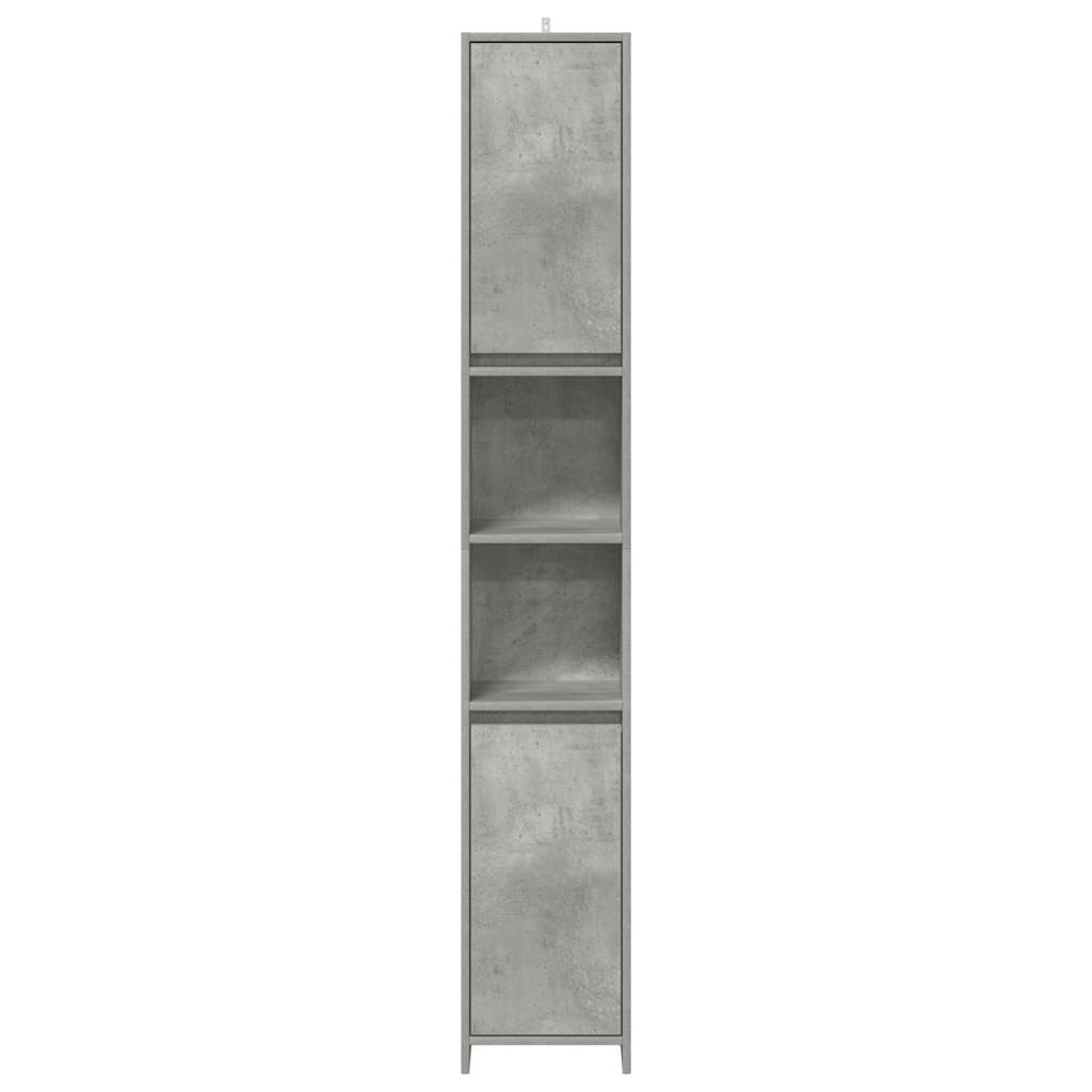 Armario baño madera contrachapada gris hormigón 30x30x183,5 cm