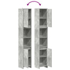 Armario baño madera contrachapada gris hormigón 30x30x183,5 cm