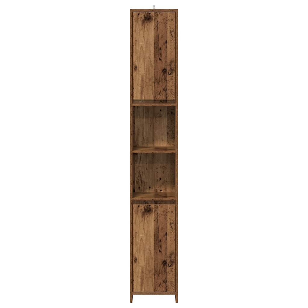 Armario de baño madera de ingeniería envejecida 30x30x183,5 cm