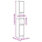 Armario de baño madera de ingeniería envejecida 30x30x183,5 cm