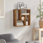 Estantería de pared madera ingeniería envejecida 45x16x45 cm