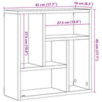 Estantería de pared madera ingeniería envejecida 45x16x45 cm