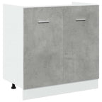 Mueble bajo fregadero "Lyon" gris hormigón 80x46x81,5 cm madera de ingeniería