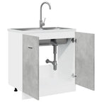 Mueble bajo fregadero "Lyon" gris hormigón 80x46x81,5 cm madera de ingeniería