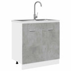 Mueble bajo fregadero "Lyon" gris hormigón 80x46x81,5 cm madera de ingeniería