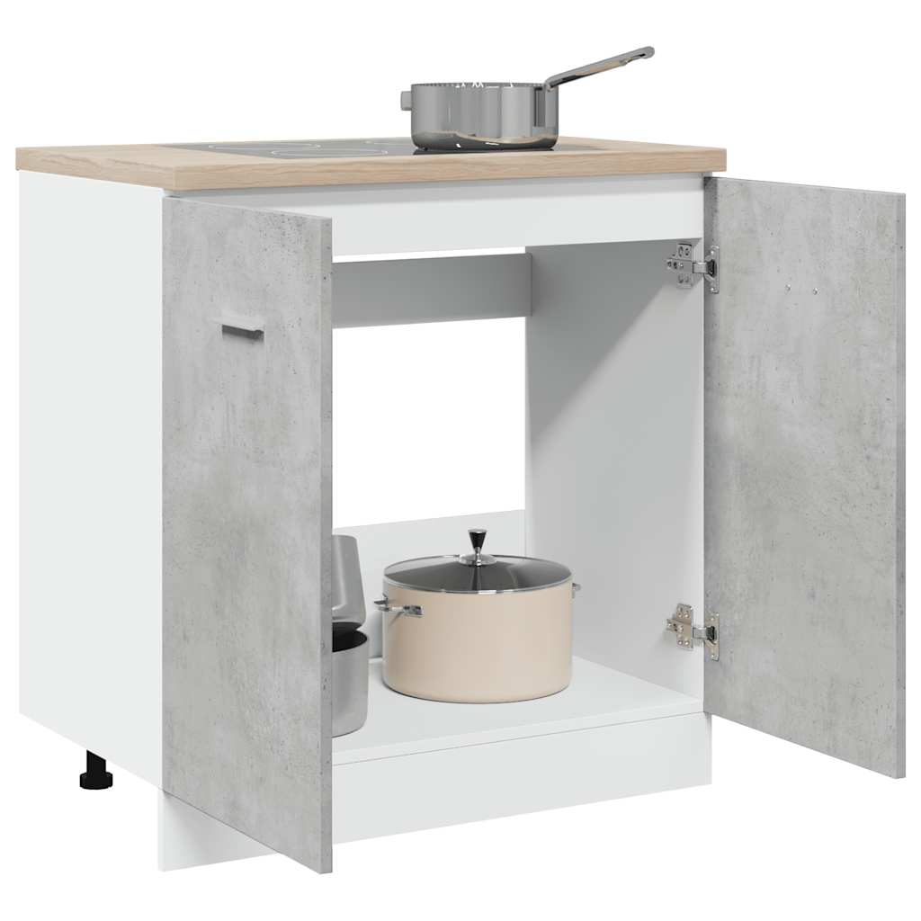 Mueble bajo fregadero "Lyon" gris hormigón 80x46x81,5 cm madera de ingeniería