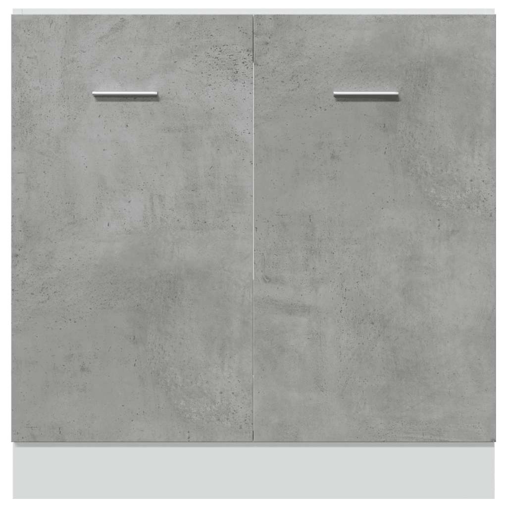 Mueble bajo fregadero "Lyon" gris hormigón 80x46x81,5 cm madera de ingeniería