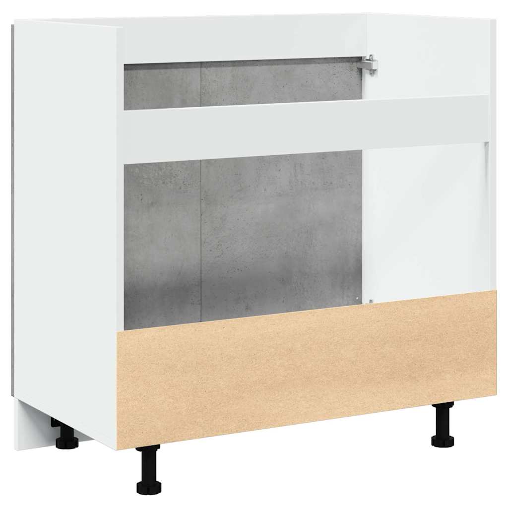 Mueble bajo fregadero "Lyon" gris hormigón 80x46x81,5 cm madera de ingeniería
