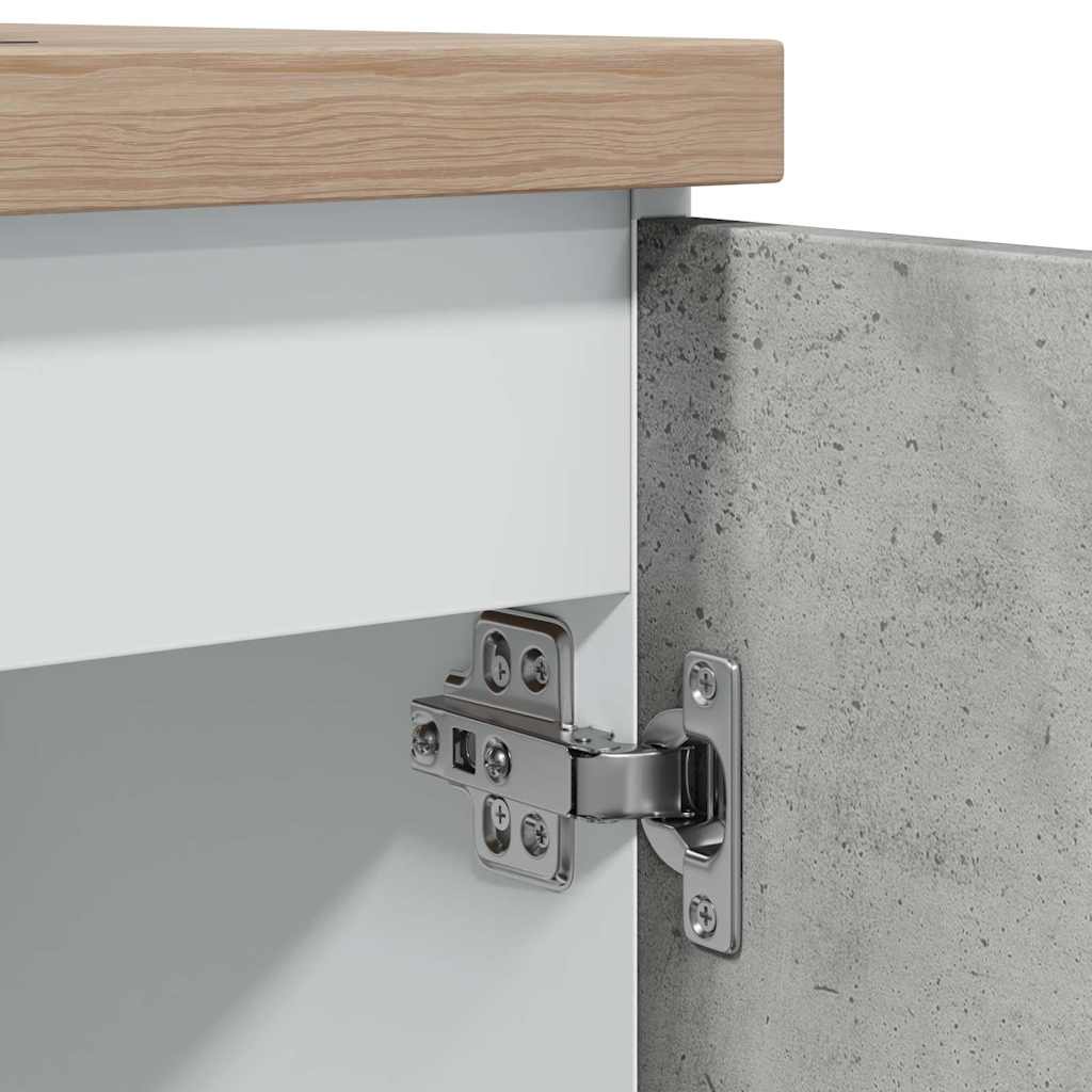 Mueble bajo fregadero "Lyon" gris hormigón 80x46x81,5 cm madera de ingeniería