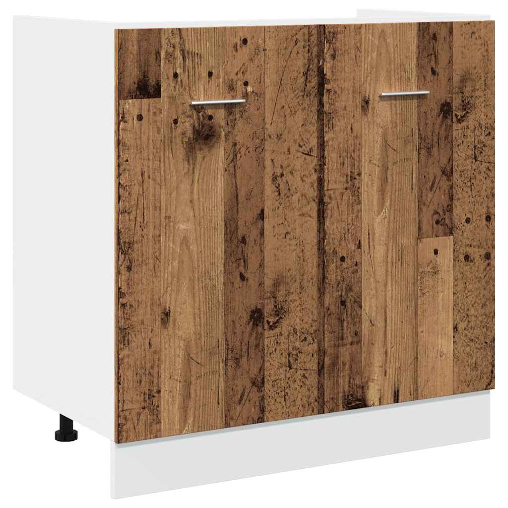 Mueble bajo fregadero "Lyon" de madera vieja, 80 x 46 x 81,5 cm, madera de ingeniería,